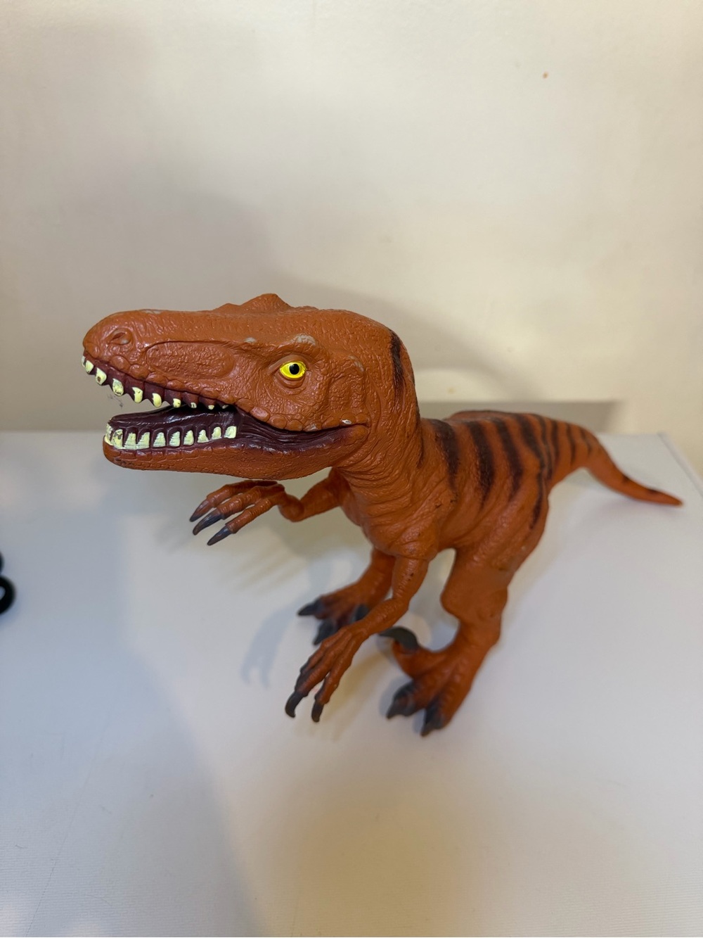 Orange Striped Dinosaur Action Figure - Kids Toy